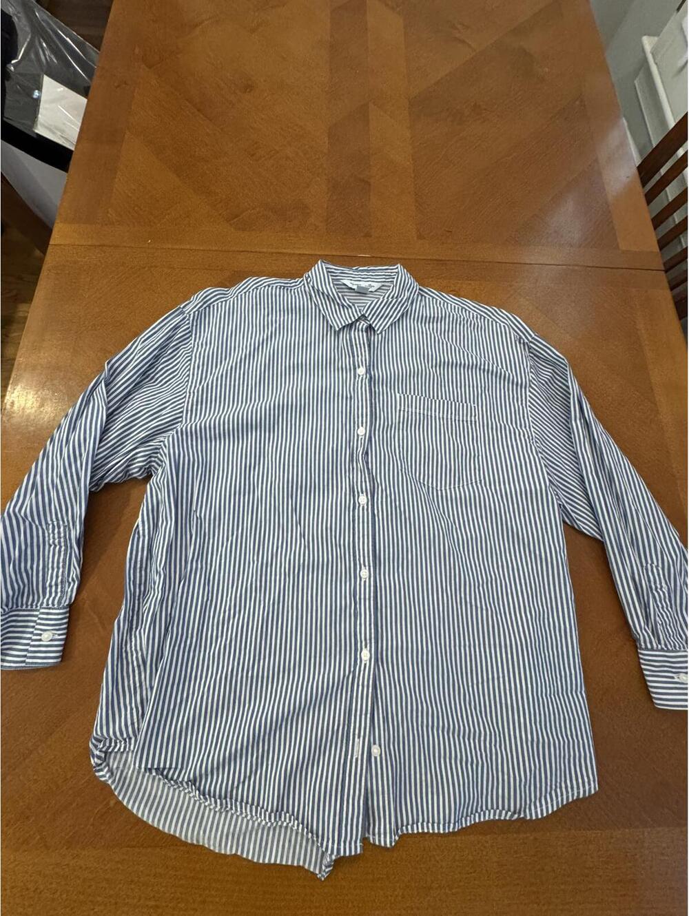 Blue and White Striped Button-Up Shirt Old Navy size Medium